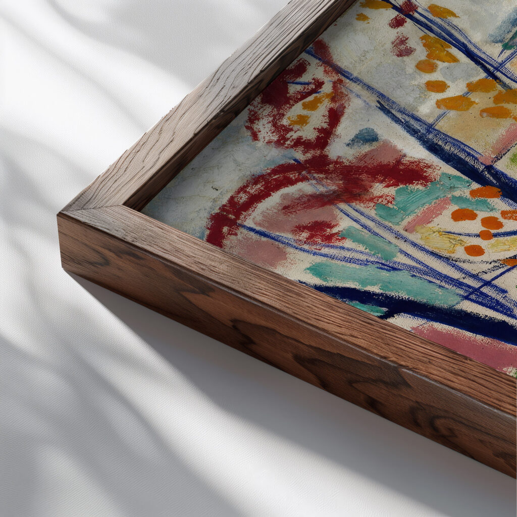 Decor Plat 1915 Henry Lyman Sayen close up dark wood mockup