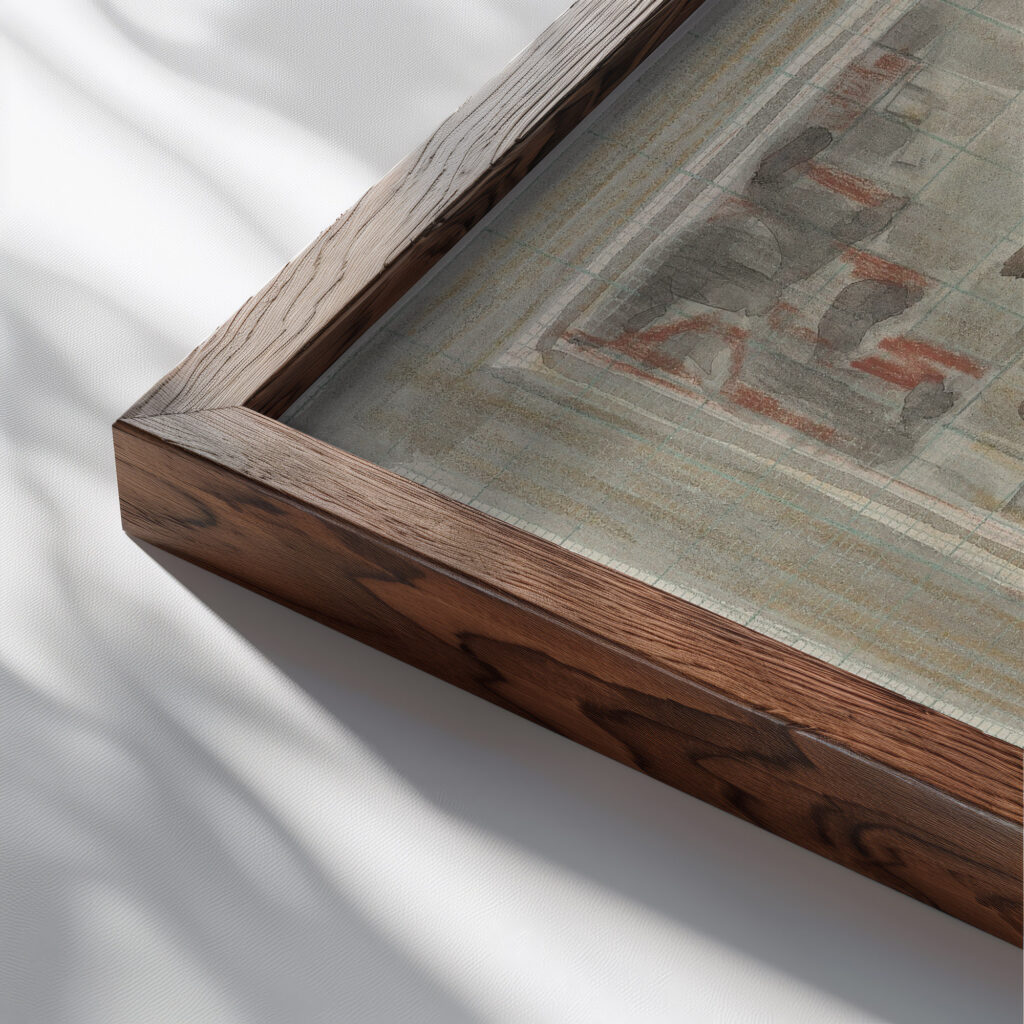 Decoratief ontwerp 1874 1945 Carel Adolph Lion Cachet close up dark wood mockup