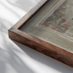 Decoratief ontwerp 1874 1945 Carel Adolph Lion Cachet close up dark wood mockup