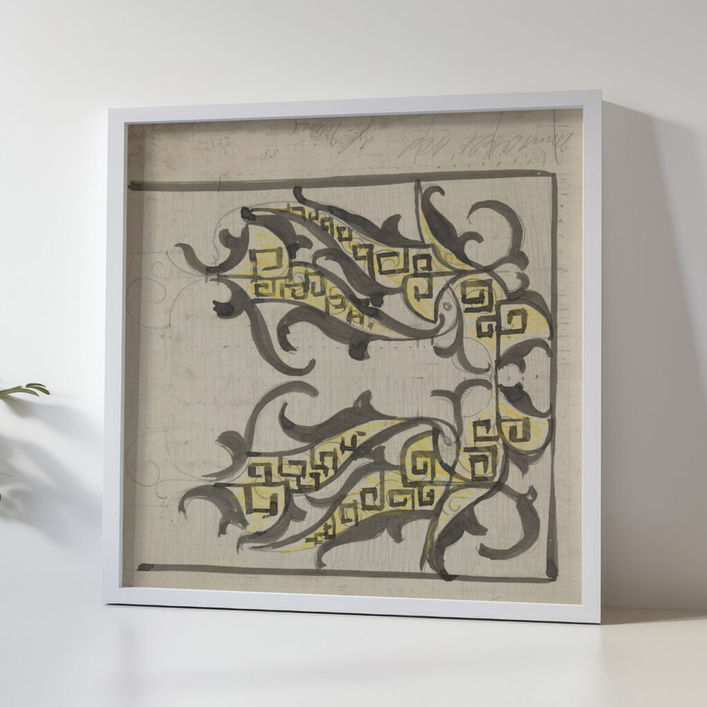 Decoratief ontwerp 1874 Carel Adolph Lion Cachet 5 5 mockup