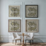 Decoratief ontwerp 1874 Carel Adolph Lion Cachet 5 framed posters mockup