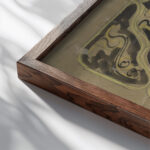 Decoratief ontwerp 1874 Carel Adolph Lion Cachet 6 close up dark wood mockup