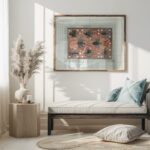 Decoratief ontwerp in rood en zwart 1874 Carel Adolph Lion Cachet 5 mockup