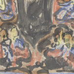 Decoratief ontwerp met bovenaan twee herauten 1874 Carel Adolph Lion Cachet 8 mockup