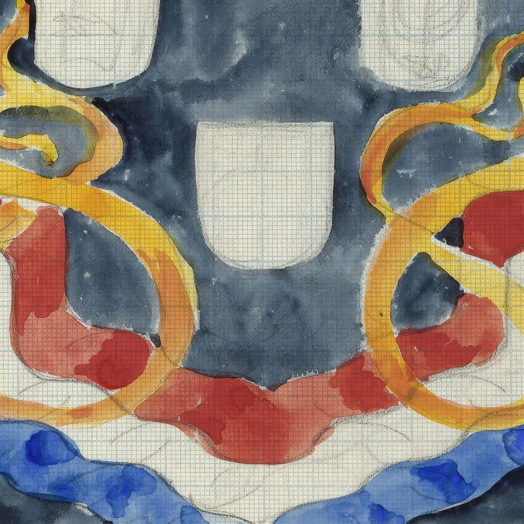 Decoratief ontwerp met het rijkswapen vlaggen en vaandels 1874 1945 Carel Adolph Lion Cachet 8 mockup