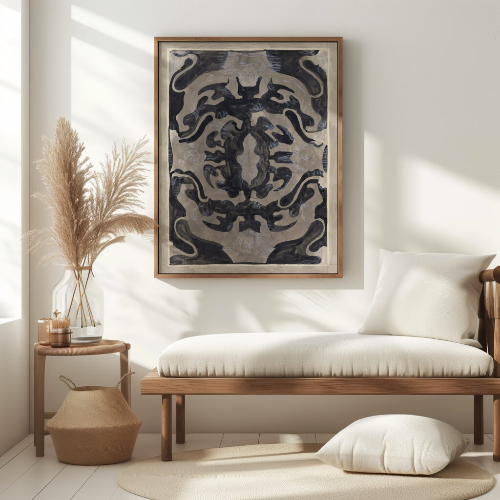 Decoratief ontwerp met leeuwen 1874 Carel Adolph Lion Cachet 1 5 mockup