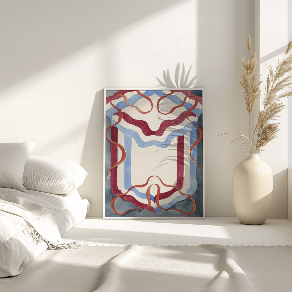 Decoratief ontwerp met letter W 1874 Carel Adolph Lion Cachet 4 mockup