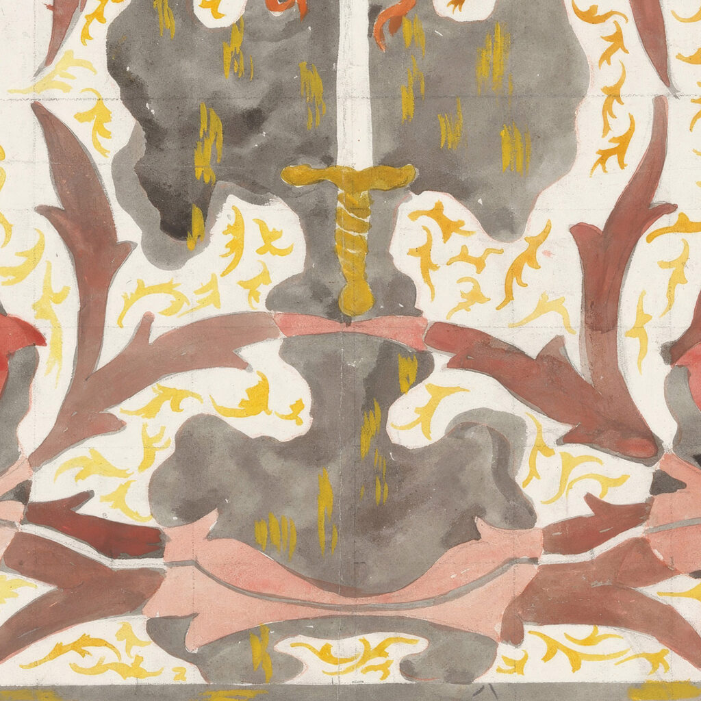 Decoratief ontwerp met opstaande degen 1874 Carel Adolph Lion Cachet 8 mockup