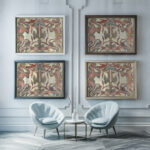 Decoratief ontwerp met opstaande degen 1874 Carel Adolph Lion Cachet framed posters mockup