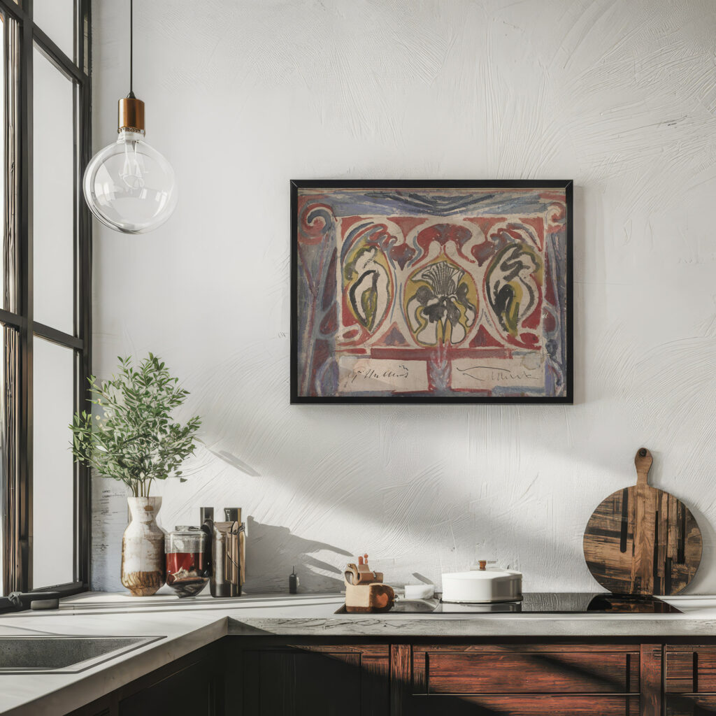 Decoratief ontwerp met twee handtekeningen 1874 Carel Adolph Lion Cachet 6 mockup