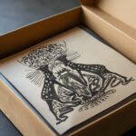 Decoratief ontwerp met twee staande herten 1874 Carel Adolph Lion Cachet video mockup