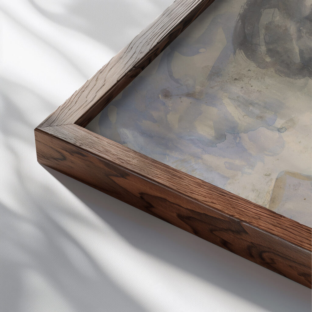 Dedinsky motiv 1935–1944 Arnold Peter Weisz Kubincan close up dark wood mockup