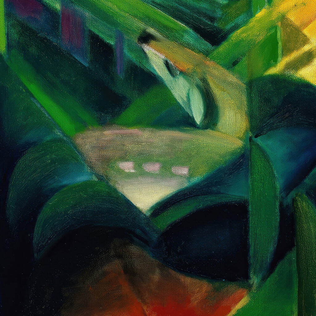 Deer in the monastery garden 1912 Franz Marc 8 mockup