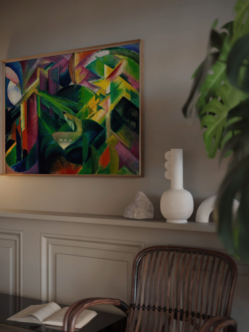 Deer in the monastery garden 1912 Franz Marc video mockup