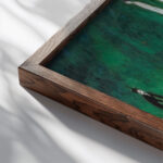 Den drunknade flickan I 1919 Nils Dardel close up dark wood mockup