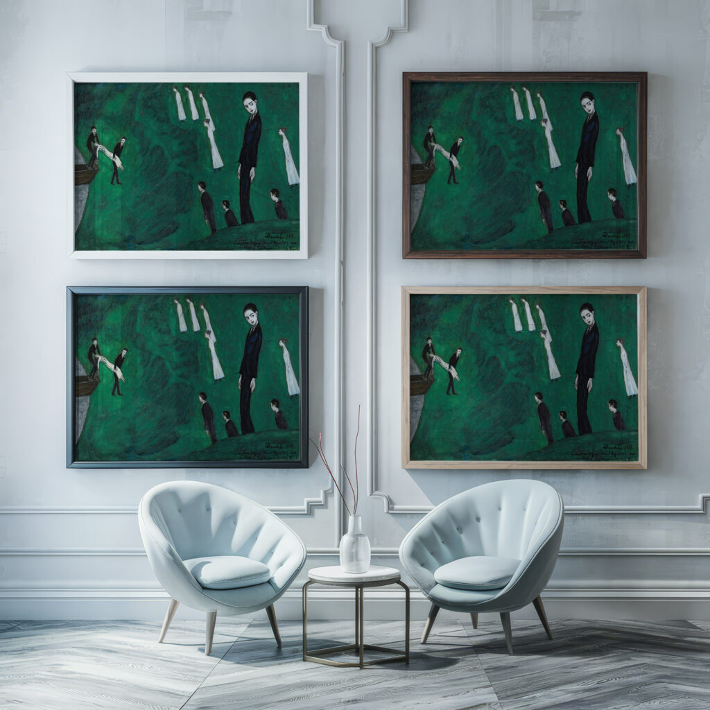 Den drunknade flickan I 1919 Nils Dardel framed posters mockup