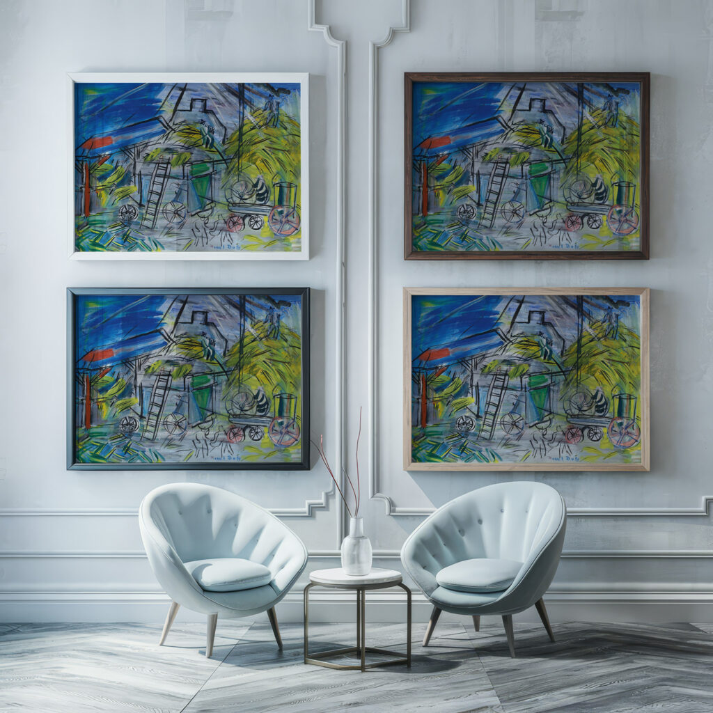 Depiquage au ciel orageux 1946 Raoul Dufy framed posters mockup