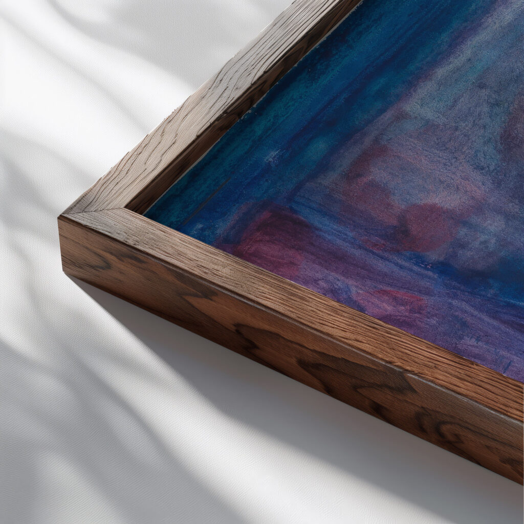 Depression Selbstportrat 1932 Karl Wiener close up dark wood mockup