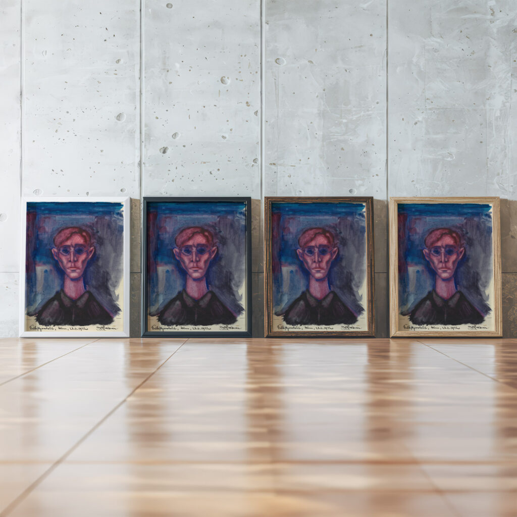 Depression Selbstportrat 1932 Karl Wiener framed posters mockup