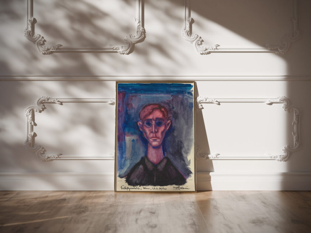 Depression Selbstportrat 1932 Karl Wiener video mockup