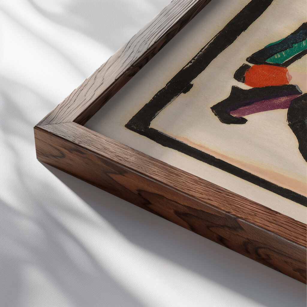 Der Blaue Reiter 1912 Wassily Kandinsky 1 close up dark wood mockup