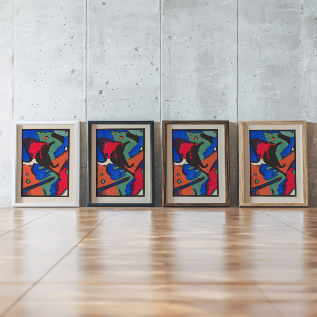 Der Blaue Reiter 1912 Wassily Kandinsky framed posters mockup