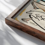 Der Blaue Reiter 1914 Wassily Kandinsky close up dark wood mockup