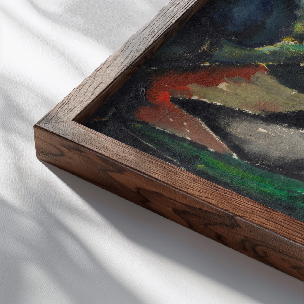 Der Ersehnte 1916 Josef Eberz close up dark wood mockup