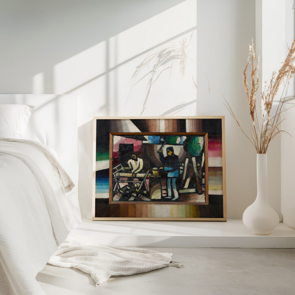 Der Holzarbeiter Zyklus Arbeit Circa 1920 Arthur Segal 4 mockup