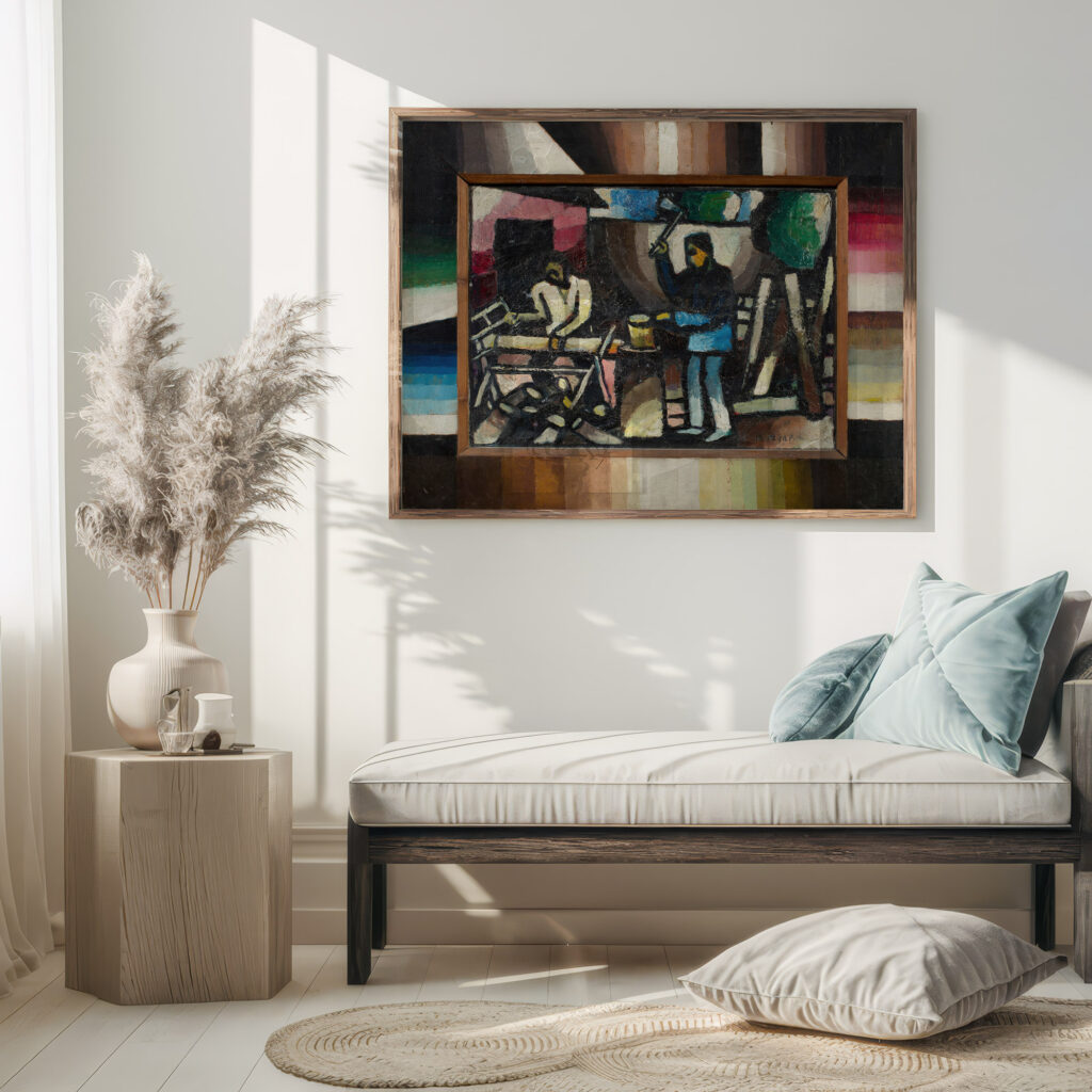 Der Holzarbeiter Zyklus Arbeit Circa 1920 Arthur Segal 5 mockup