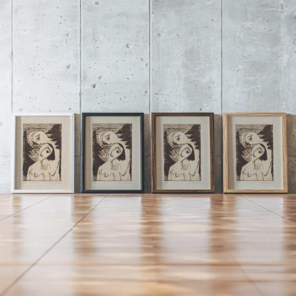 Der Kuss 1930 Ernst Ludwig Kirchner framed posters mockup