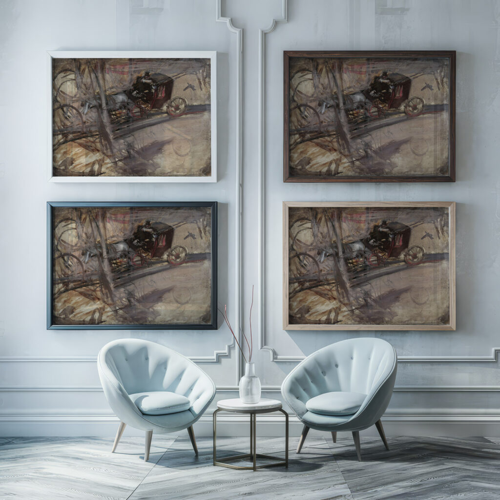 Der Kutscher c1905 Giovanni Boldini framed posters mockup
