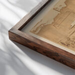 Der Leichenwagen. Potsdamer Platz 1902 Edvard Munch close up dark wood mockup