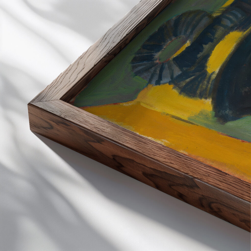 Der Maler Selbstbildnis 1920 Ernst Ludwig Kirchner close up dark wood mockup