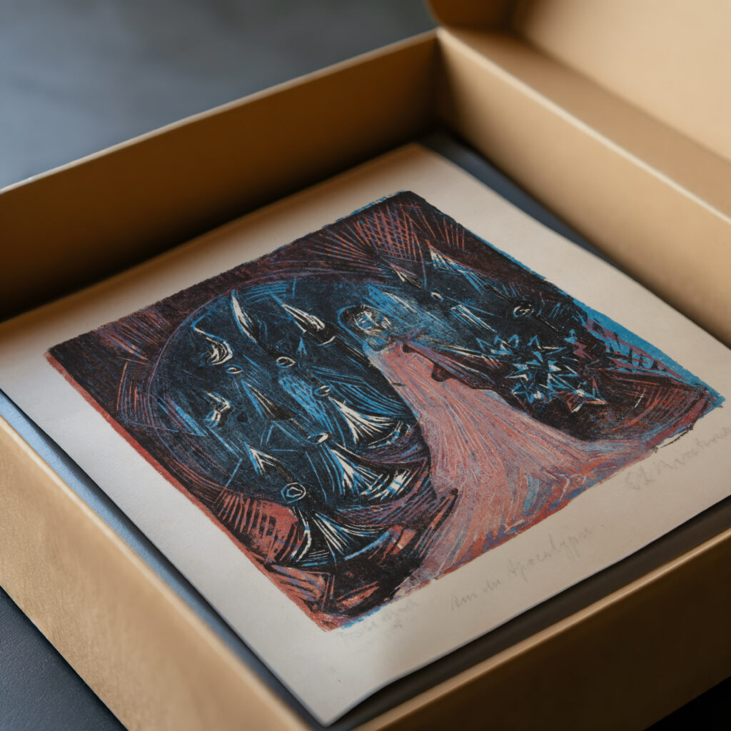 Der Mann mit dem zweischneidigen Schwert. – Vision der sieben Leuchter 1918 Ernst Ludwig Kirchner video mockup