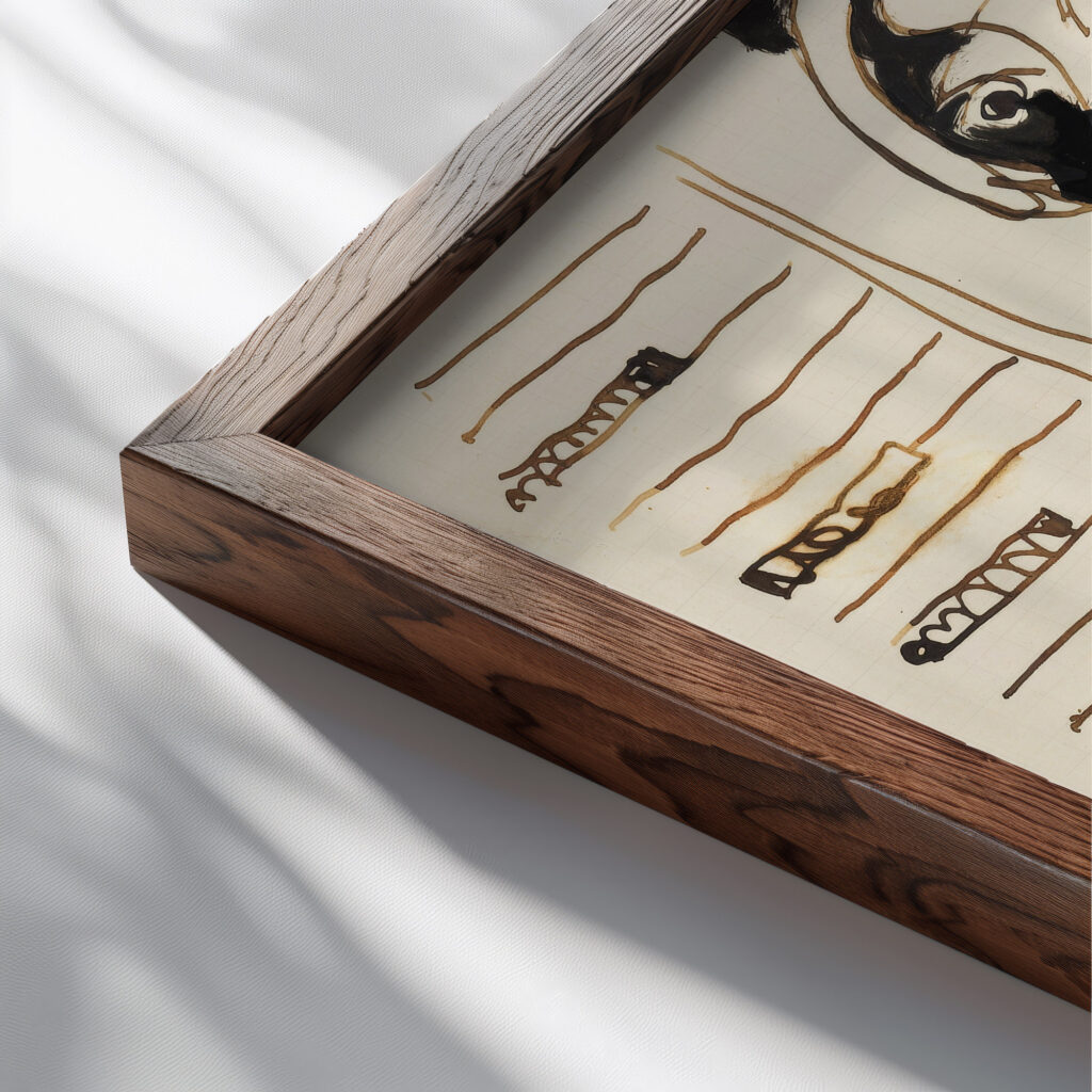 Der Orgelspieler Orgler von Spina Julius Hembus 1930 Ernst Ludwig Kirchner close up dark wood mockup