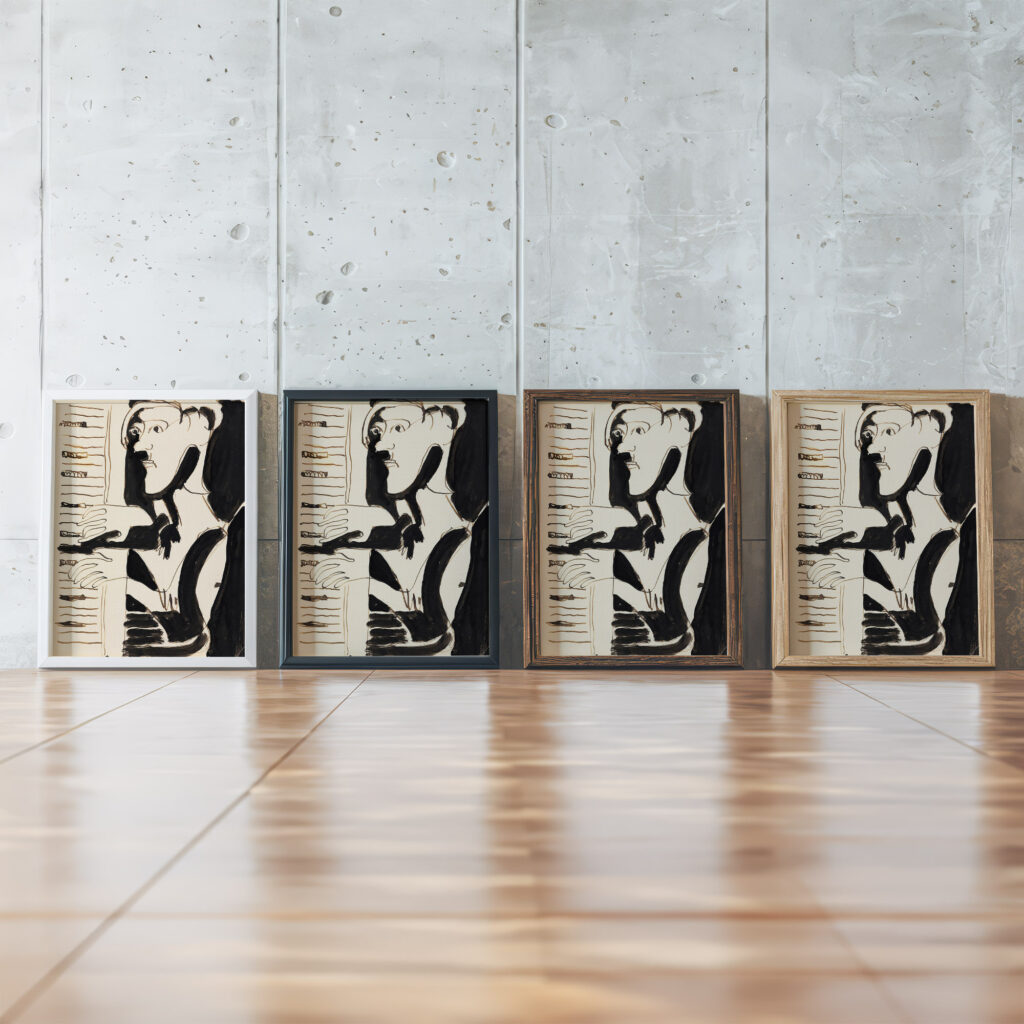 Der Orgelspieler Orgler von Spina Julius Hembus 1930 Ernst Ludwig Kirchner framed posters mockup