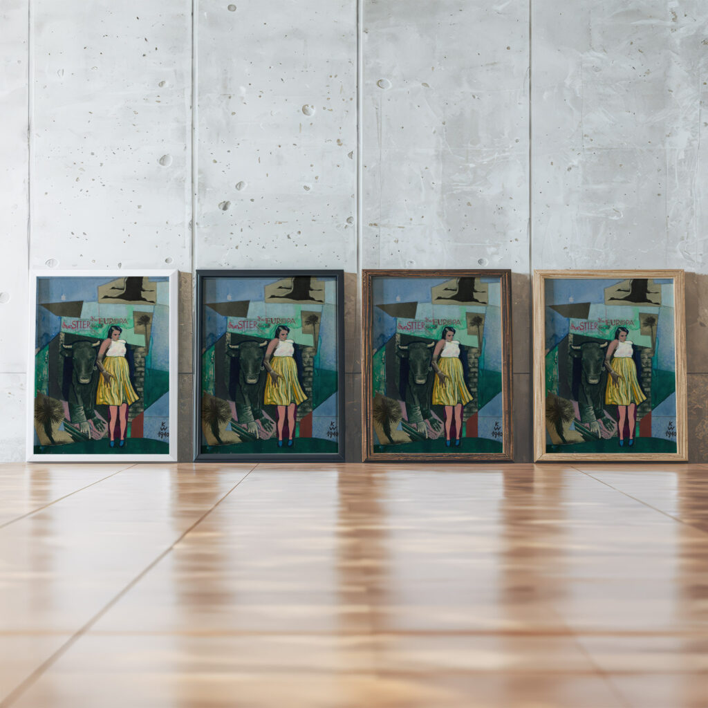 Der Stier und die Europa 1940 Karl Wiener framed posters mockup