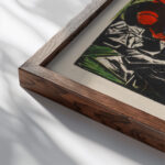 Der Verkauf des Schattens 1915 Ernst Ludwig Kirchner close up dark wood mockup