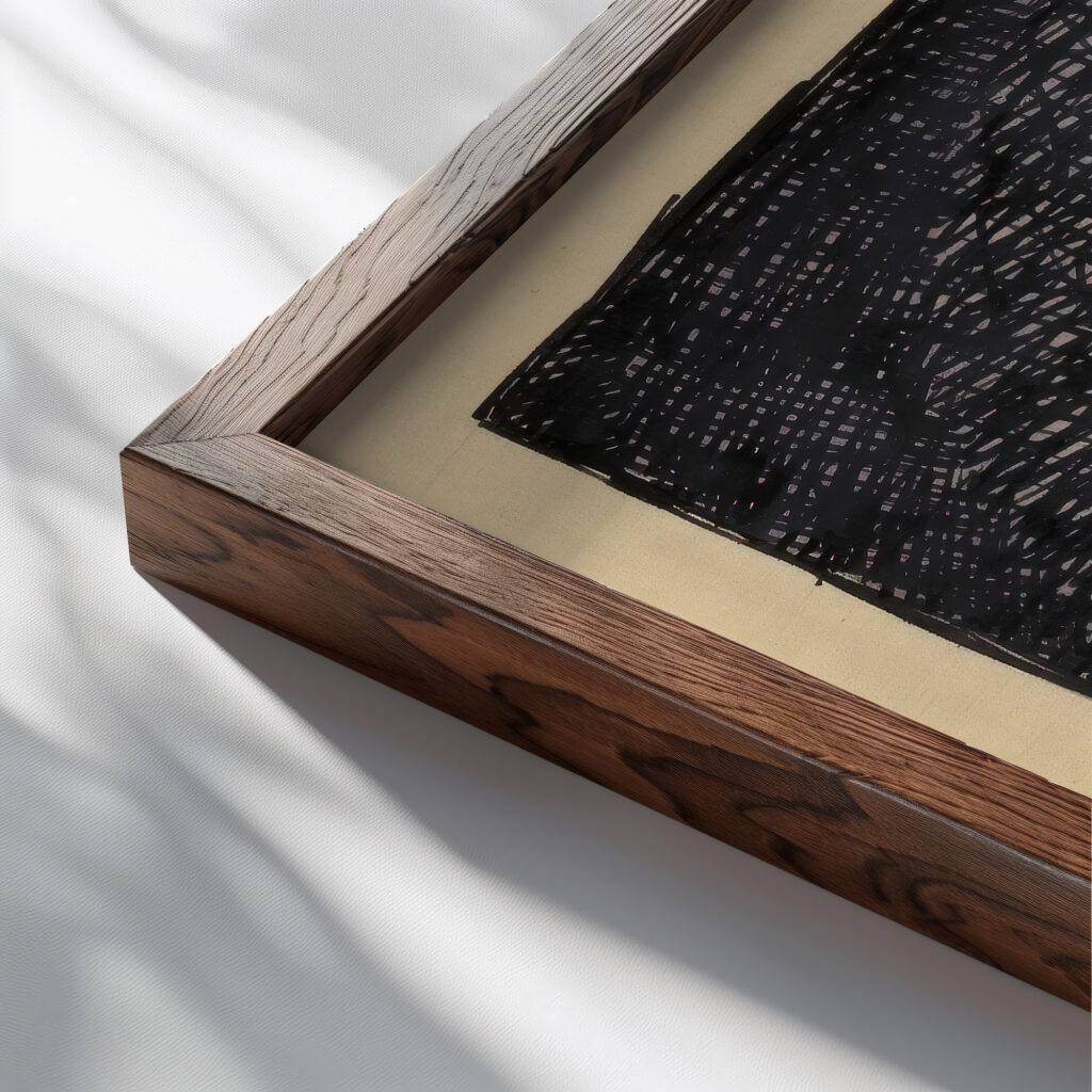 Der alte Wanderer around 1924 Karl Wiener close up dark wood mockup