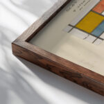 Design For A Stained Glass Window Theo van Doesburg close up dark wood mockup