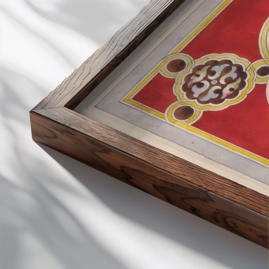 Design for Decorative Panel for July Festival Architecture 1835 Unknown close up dark wood mockup
