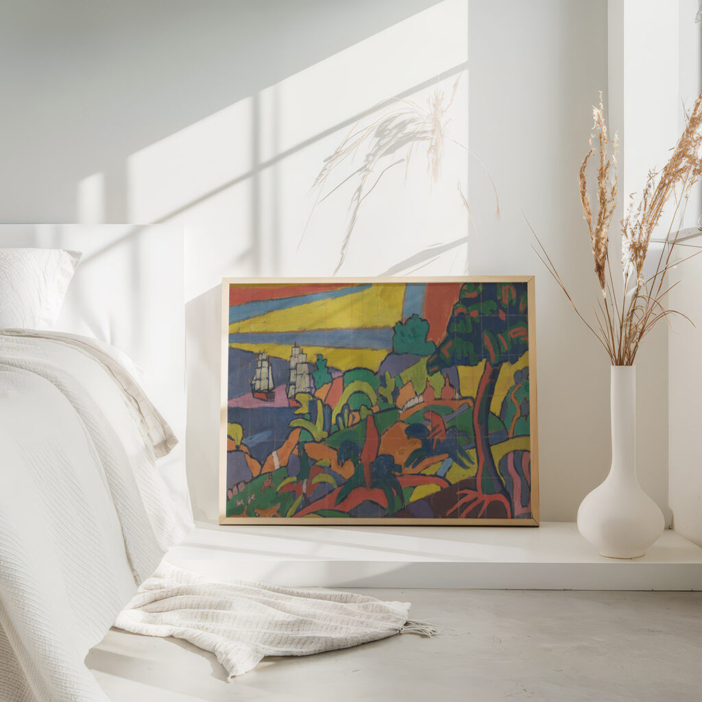 Design for Deer Hunting Mural in the Cabaret Theatre Club 1912 Spencer Frederick Gore 4 mockup