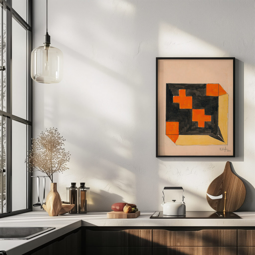 Design for Textile in Orange Black and Yellow 1911 Unknown 6 mockup