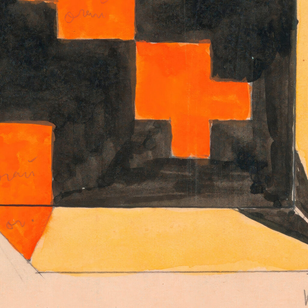 Design for Textile in Orange Black and Yellow 1911 Unknown 8 mockup