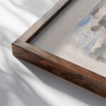 Design for Urne Buriall – Funeral Pyre 1932 Paul Nash close up dark wood mockup