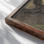 Design for a Full Page Illustration Jan Novak close up dark wood mockup