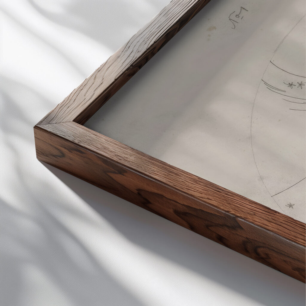 Design for a soup plate c. 1889 Jules Auguste Habert Dys close up dark wood mockup