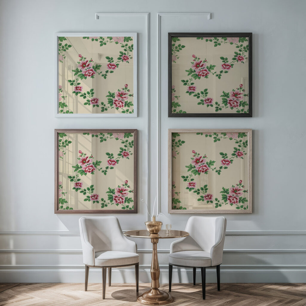 Design for a woven fabric 1830–50 Unknown framed posters mockup