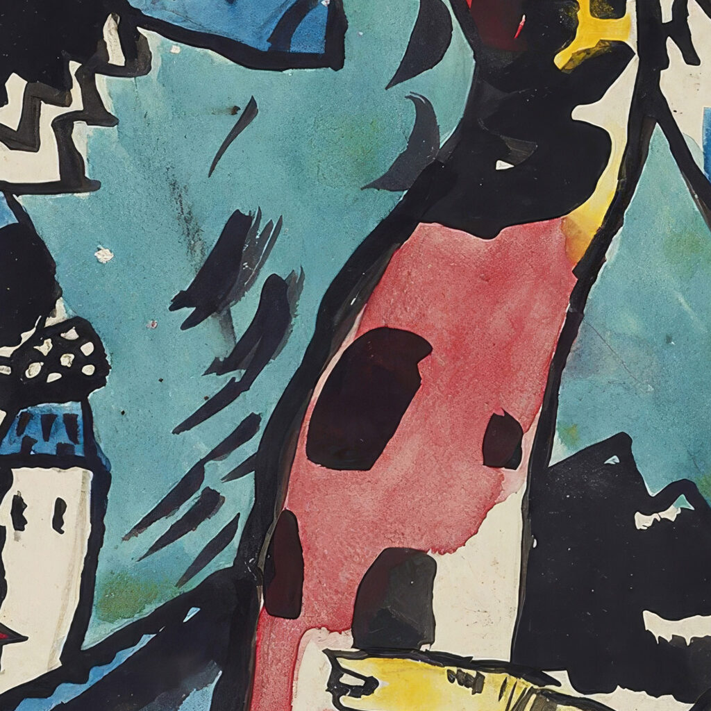 Design for the color woodcut ‘Archer 1910 Wassily Kandinsky 8 mockup